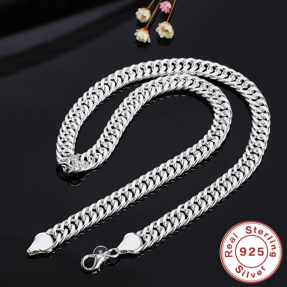 Cuban Link Chain 12Mm - New 925 Sterling Silver 20/22/24 Inch