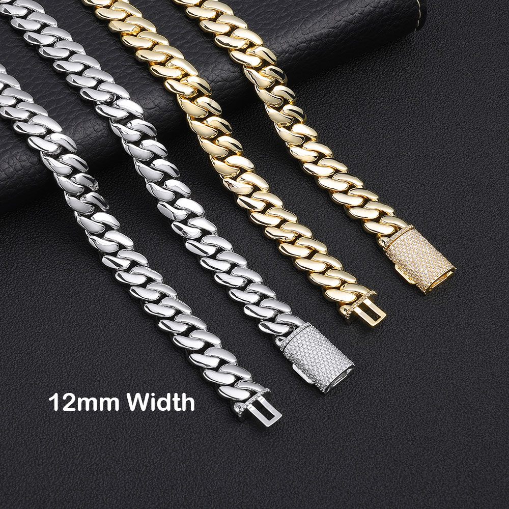 Cuban Link Chain 12Mm - ESKEEM 12mm 14K Gold Plated Cuban