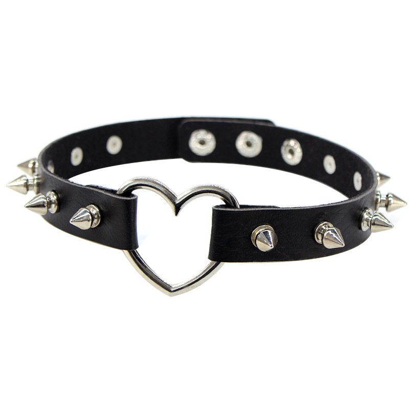 Goth Punk Spike Choker - Gợi Cảm Spike Punk Cổ Da