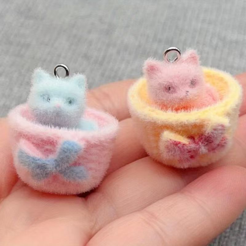 4pcs 3D plush resin cat pendan - đánh giá và giá Earrings