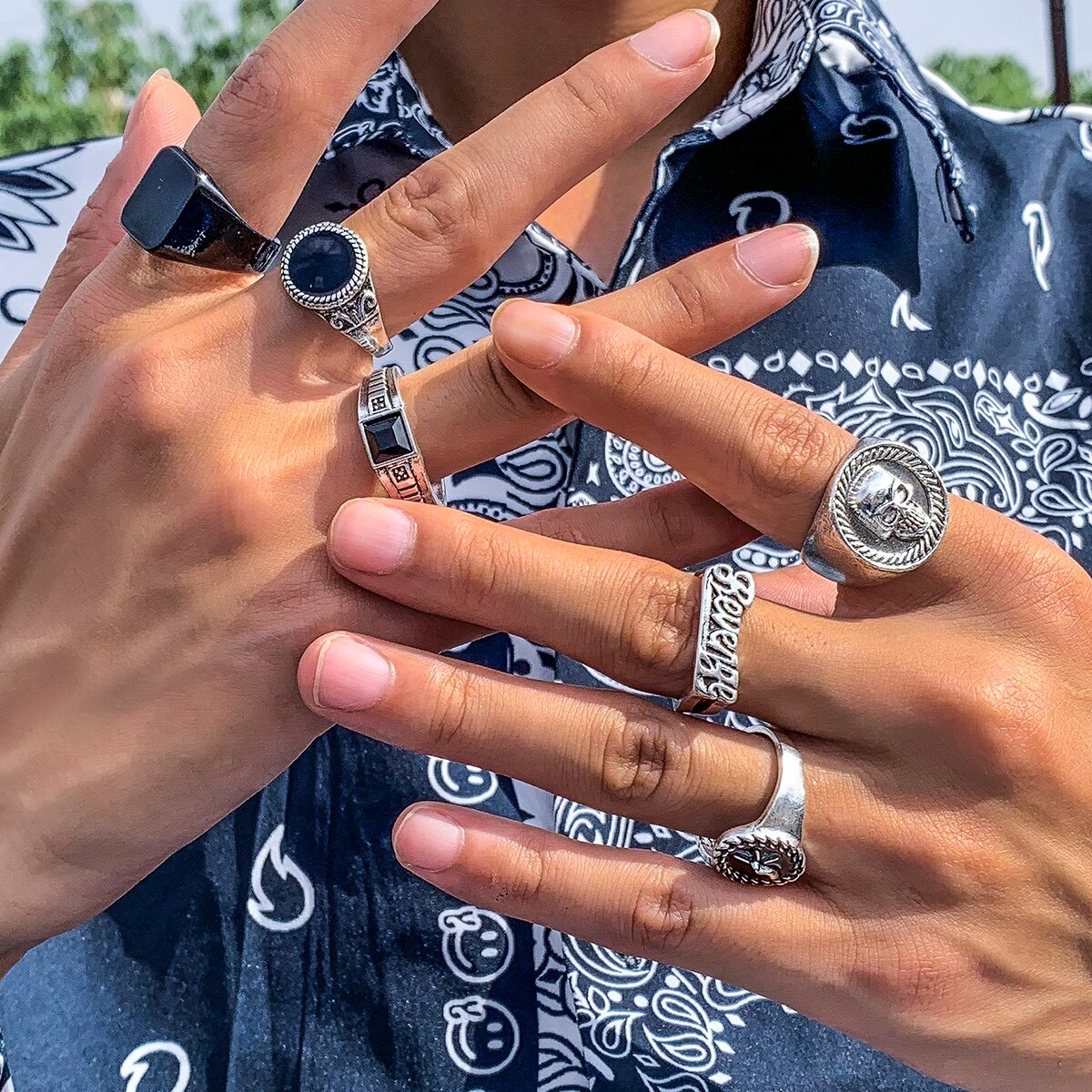 6 cái/bộ Goth bộ xương cổ điển - đánh giá và giá Vintage Punk Knuckle Rings Set