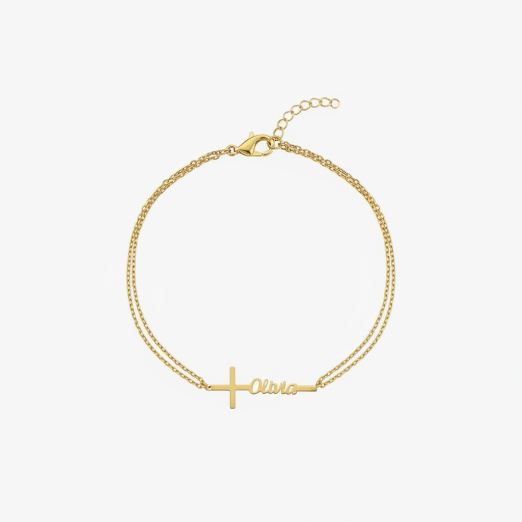 Custom Baptism Name Bracelet P - đánh giá và giá Cross Pendant Necklace Gold