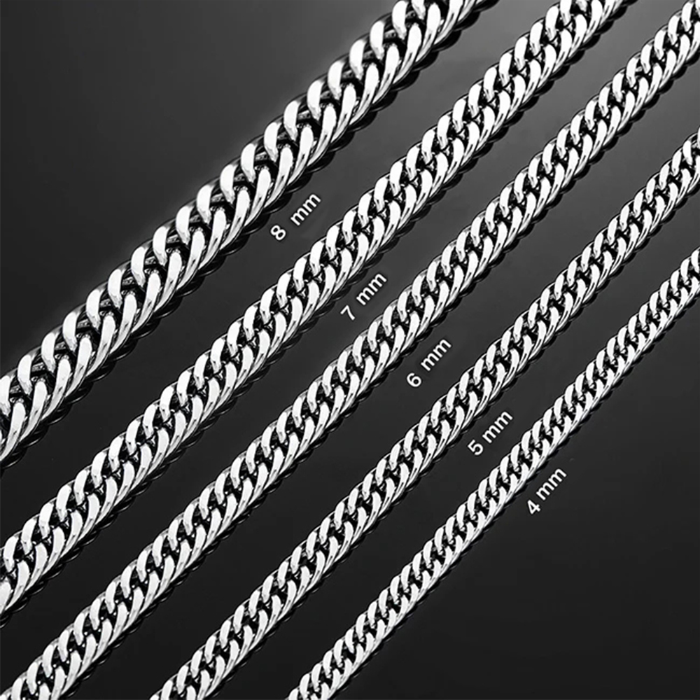 HIYEE 3mm/4mm/5mm/6mm/7mm/8mm  - đánh giá và giá Cuban Link Chain 12Mm
