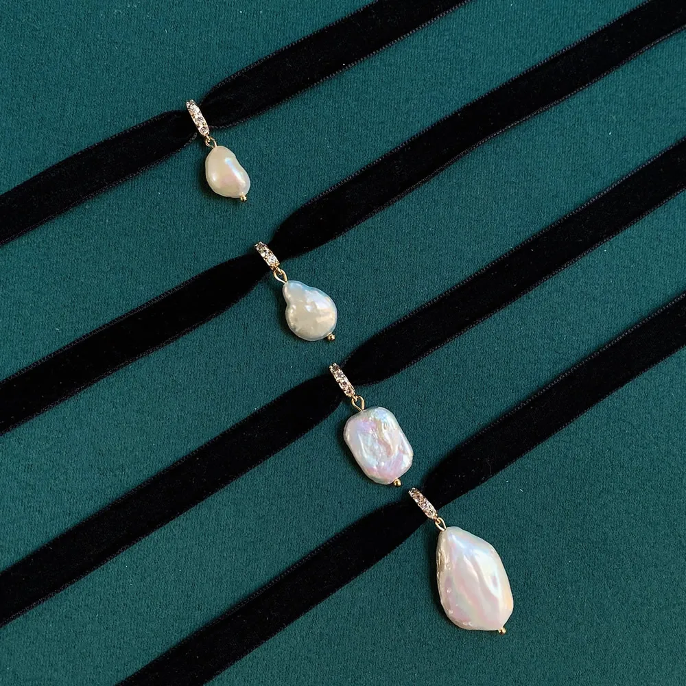 Black Velvet Ribbon Choker Irr - đánh giá và giá Pearl Choker Necklace Vintage