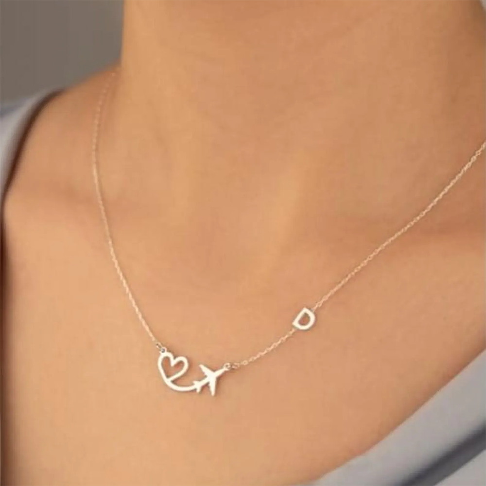Personalized Heart Airplane In - đánh giá và giá Custom Name Necklace Stainless Steel