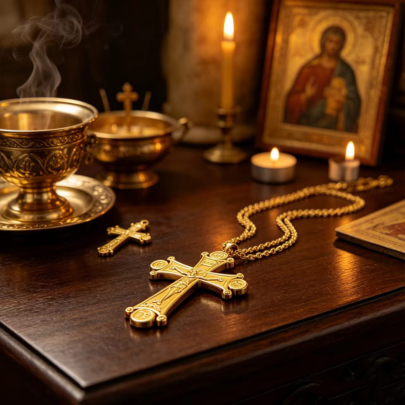 Premium Orthodox Crucifix Neck - đánh giá và giá Cross Pendant Necklace Gold