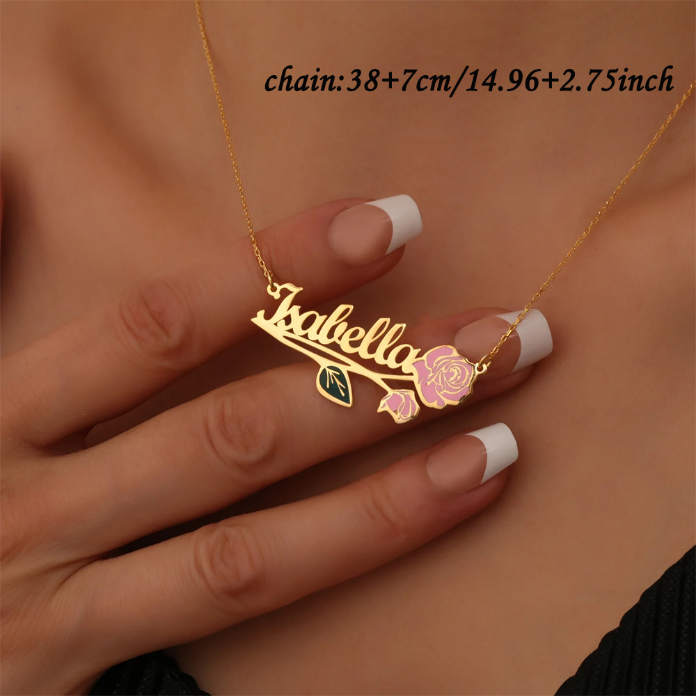 Personalized Colorfuls Birth F - đánh giá và giá Custom Name Necklace Stainless Steel