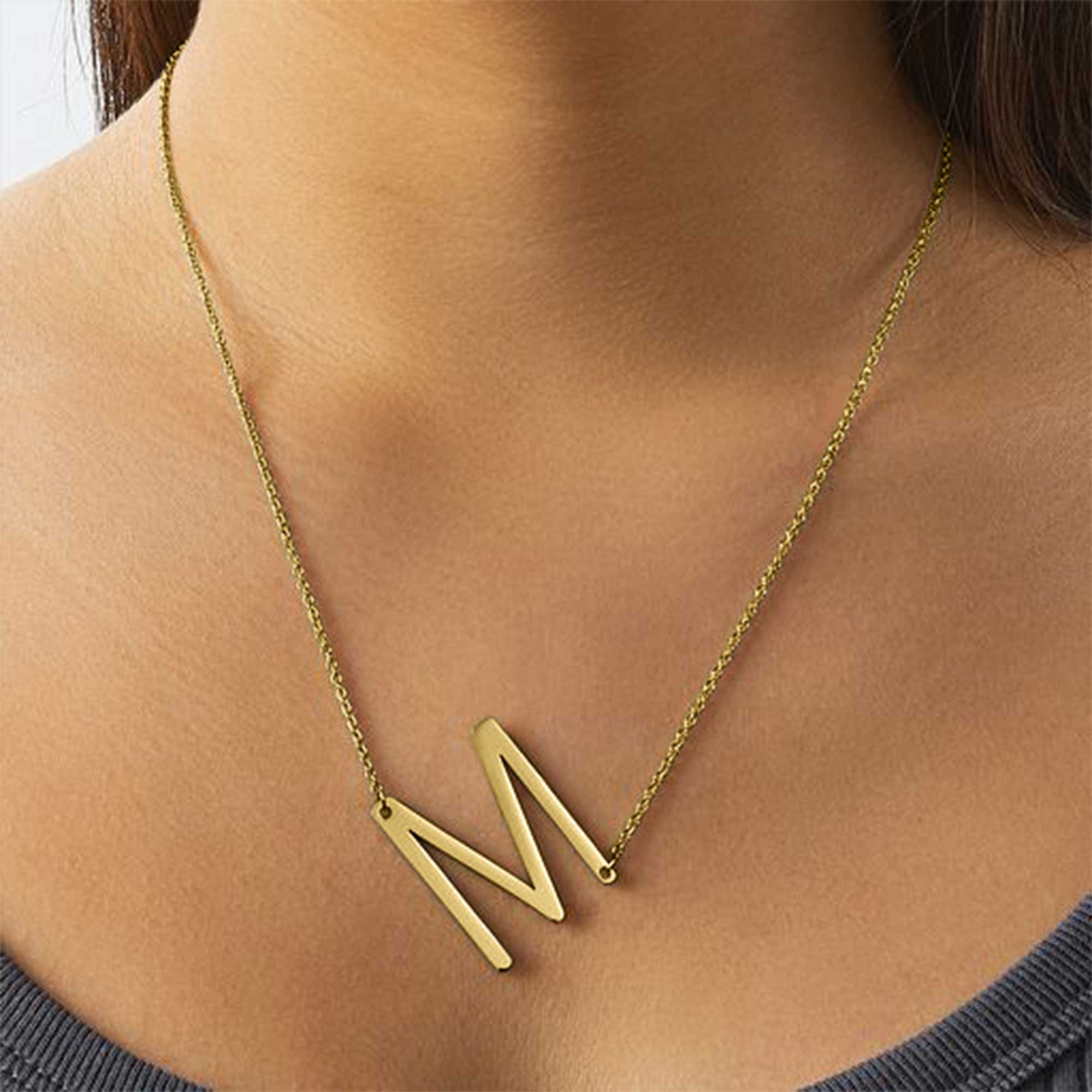Statement Initial Necklace Per - đánh giá và giá Initial Letter Necklace 18K Gold
