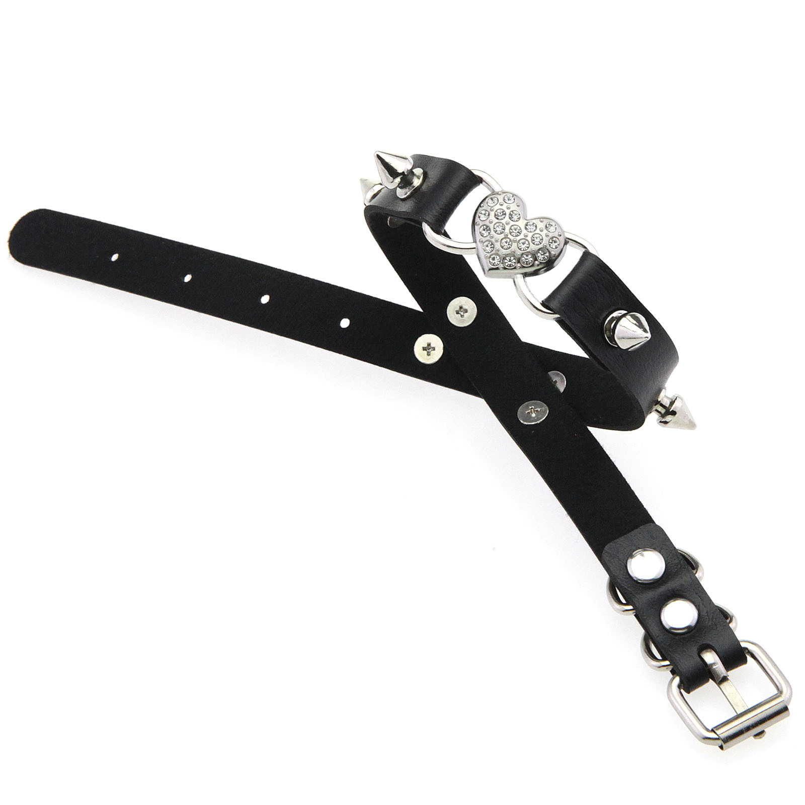 Goth Heart Collar Black Choker - đánh giá và giá Goth Punk Spike Choker