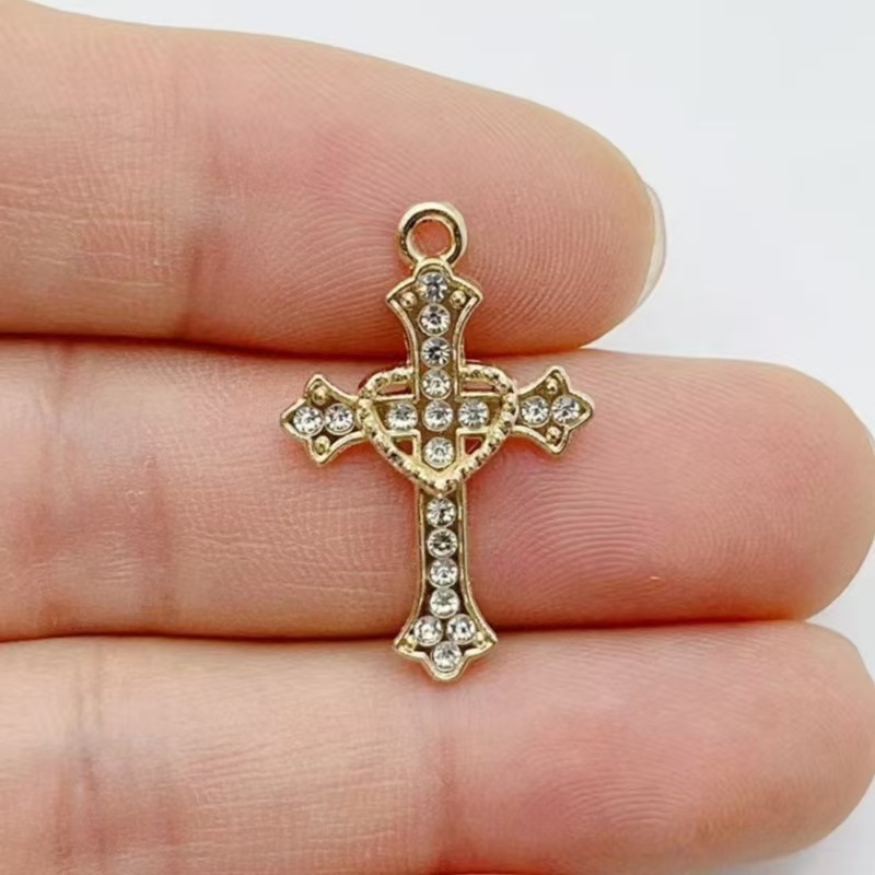 10pcs Diamond studded Gold Cro - đánh giá và giá Cross Pendant Necklace Gold