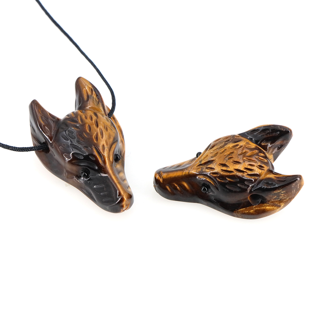40mm Wolf Head Stone Pendant N - đánh giá và giá Crystal Pendant Necklace Natural Stone