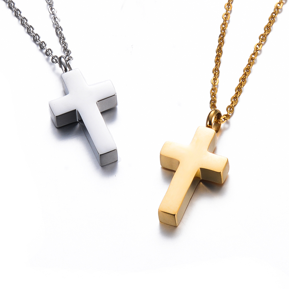 Stainless Steel Cremation Cros - đánh giá và giá Cross Pendant Necklace Gold