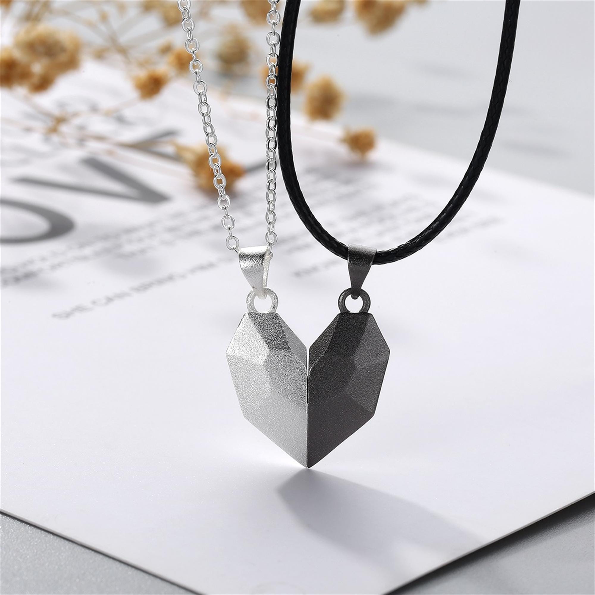 Custom couple magnetic heart n - đánh giá và giá Magnetic Couple Matching Necklaces