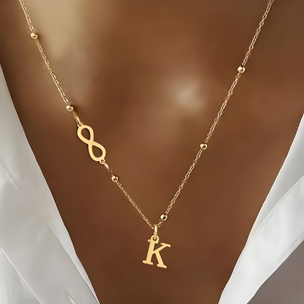 Custom Infinity Symbol Initial - đánh giá và giá Initial Letter Necklace 18K Gold