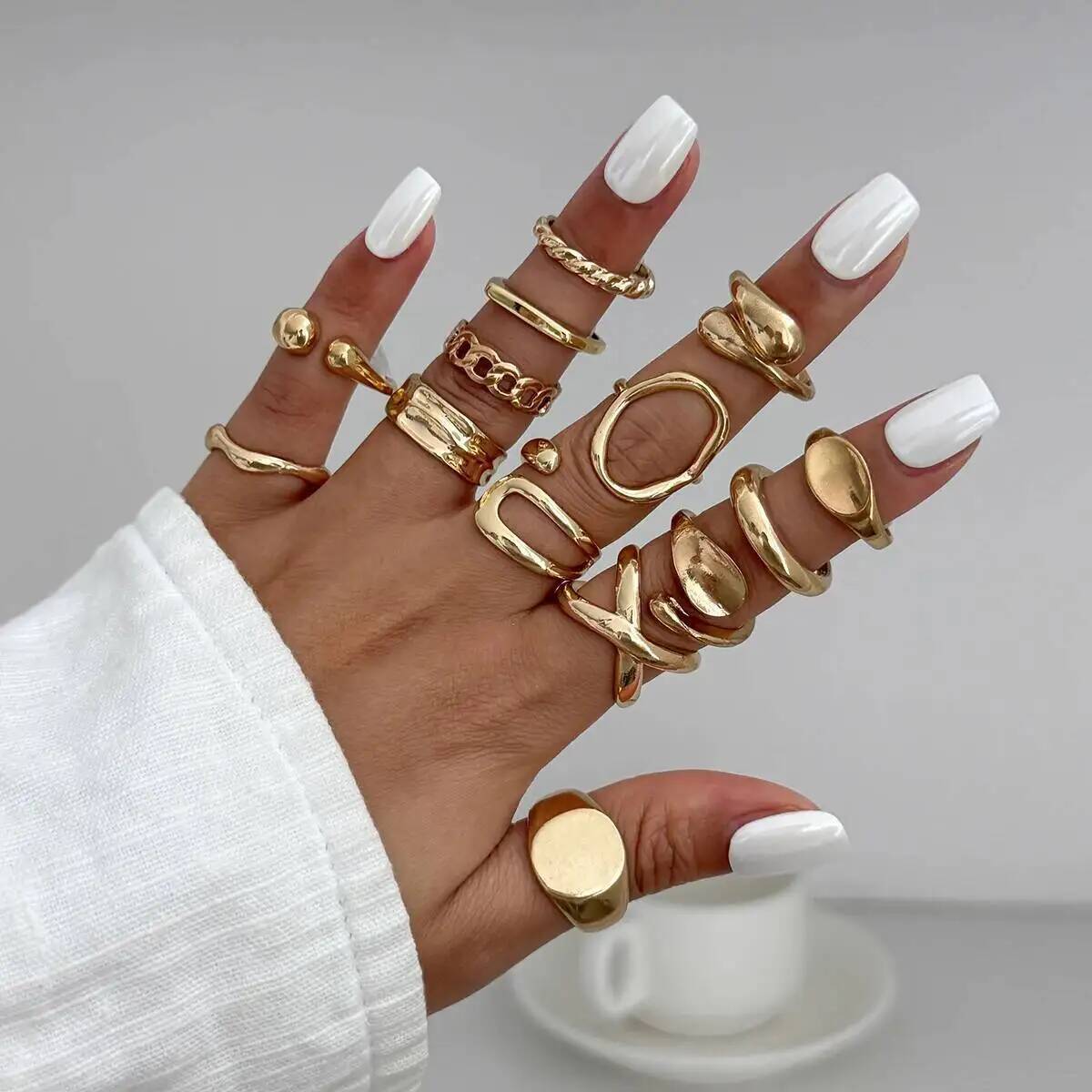 IngeSight.Z 14Pcs/Set Hip Hop  - đánh giá và giá Vintage Punk Knuckle Rings Set