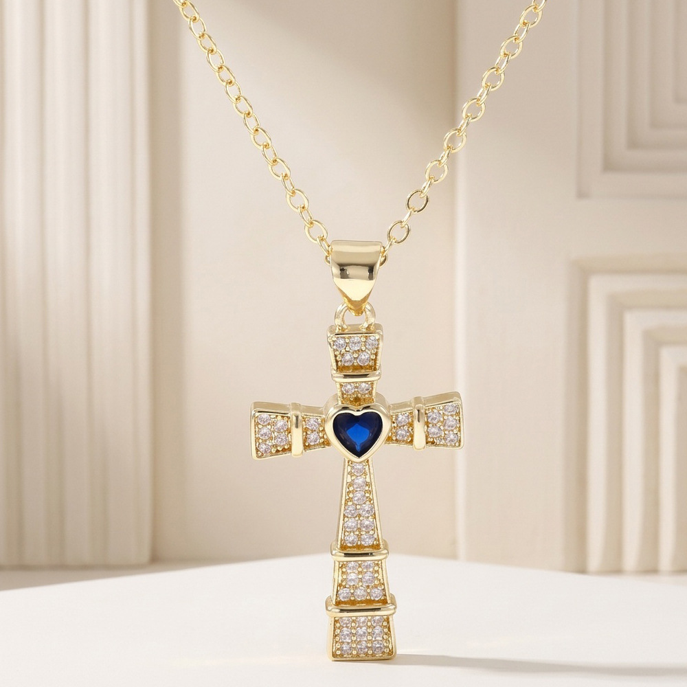 Fashion Cubic Zirconia Cross P - đánh giá và giá Cross Pendant Necklace Gold