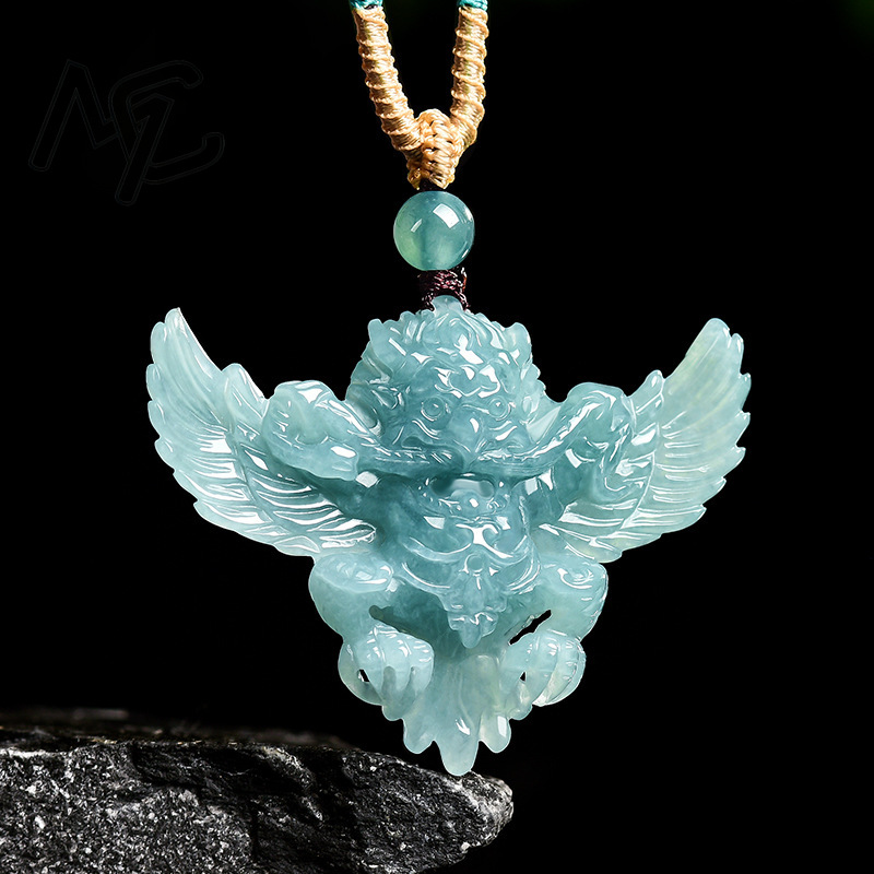 Real Natural Emerald Jade Blue - đánh giá và giá Necklaces