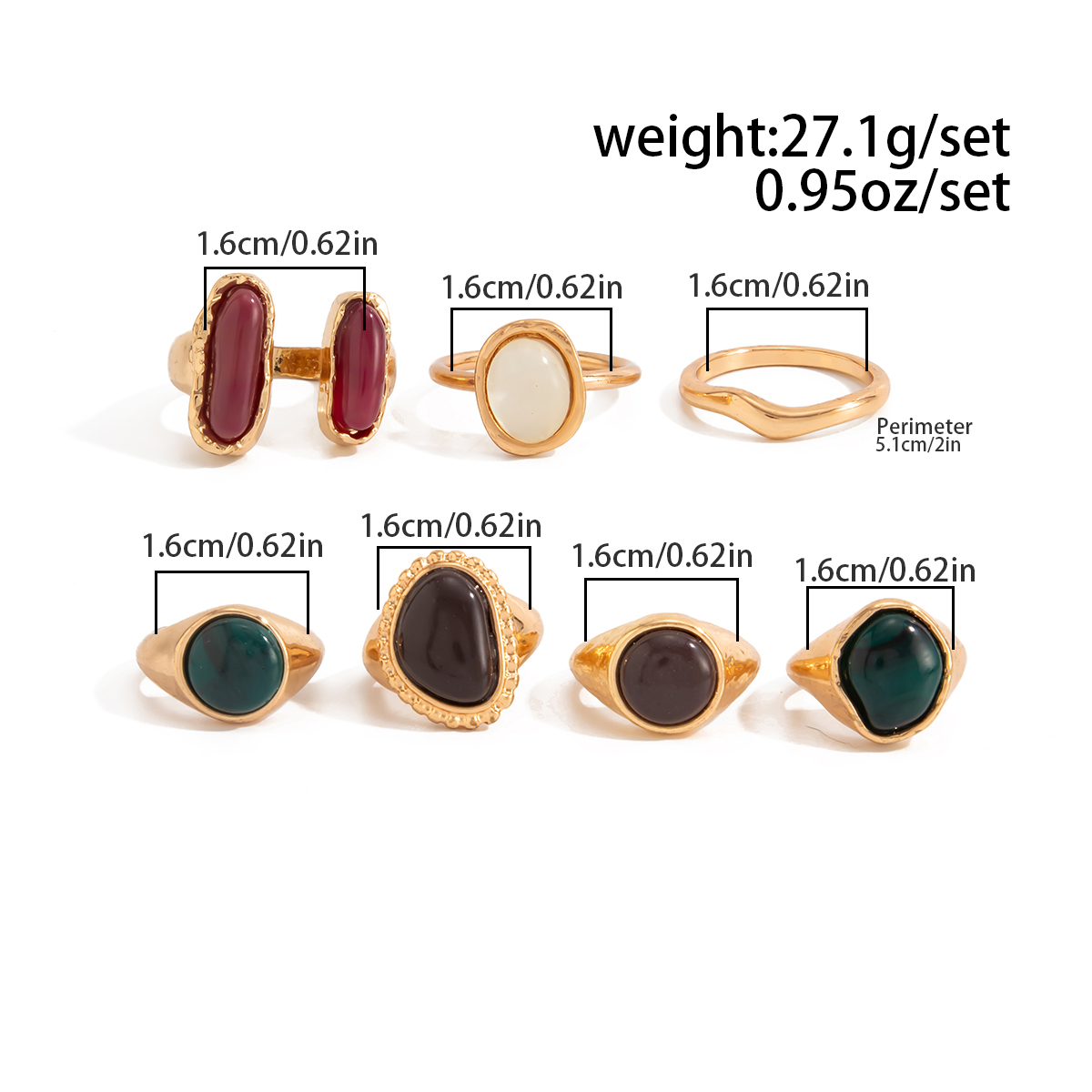 IngeSight.Z 7Pcs/Set Punk Tren - đánh giá và giá Vintage Punk Knuckle Rings Set
