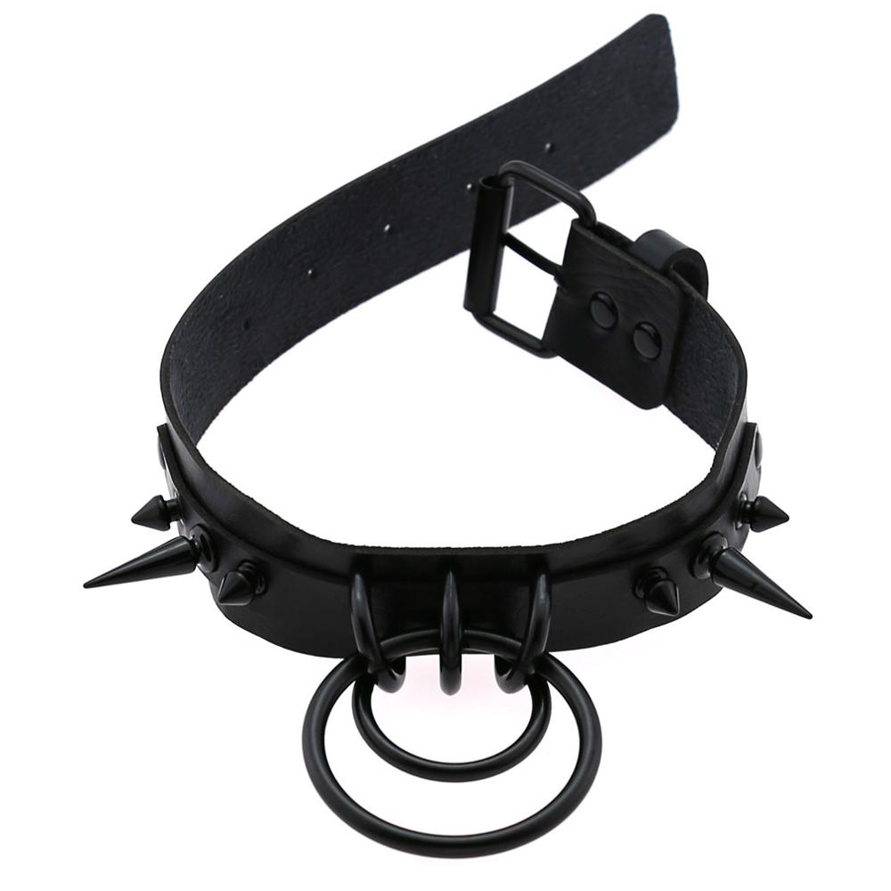 Đen Nhọn Choker Gót Da Mũi Nhọ - đánh giá và giá Goth Punk Spike Choker