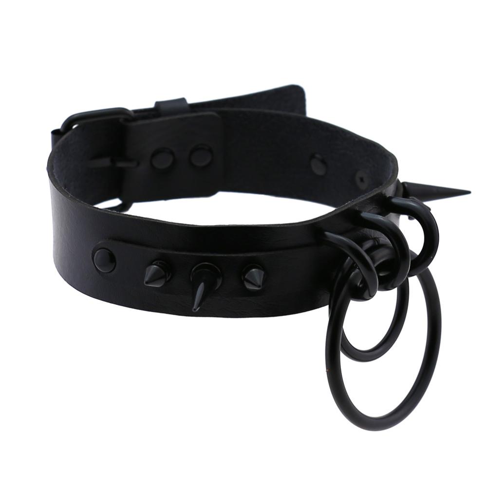 Đen Nhọn Choker Gót Da Mũi Nhọ - đánh giá và giá Goth Punk Spike Choker