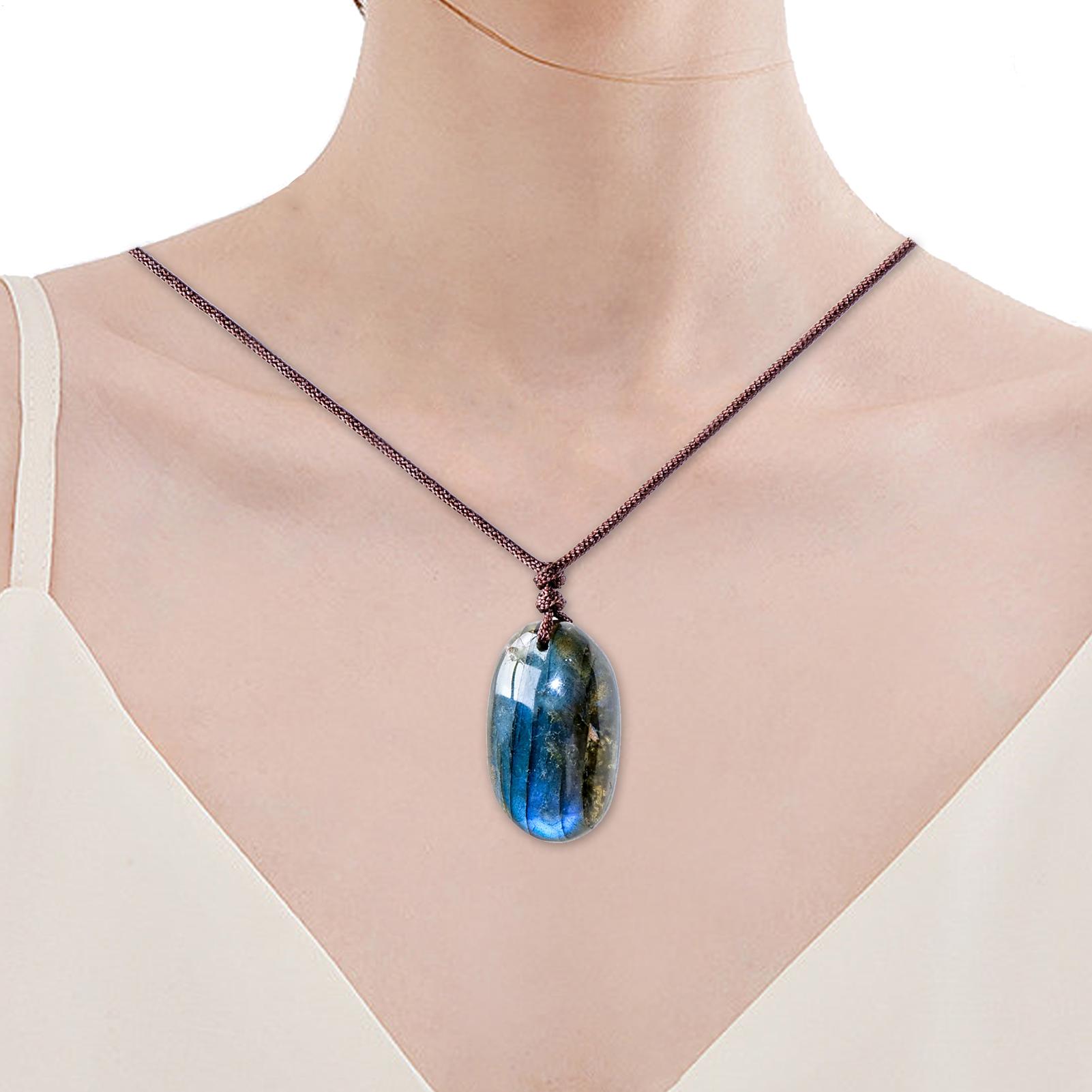 Natural Labradorite Pendant Ne - đánh giá và giá Crystal Pendant Necklace Natural Stone