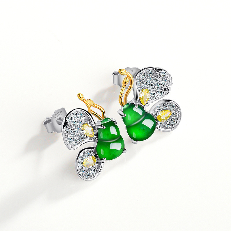 Green Burmese Jadeite Butterfl - đánh giá và giá Earrings