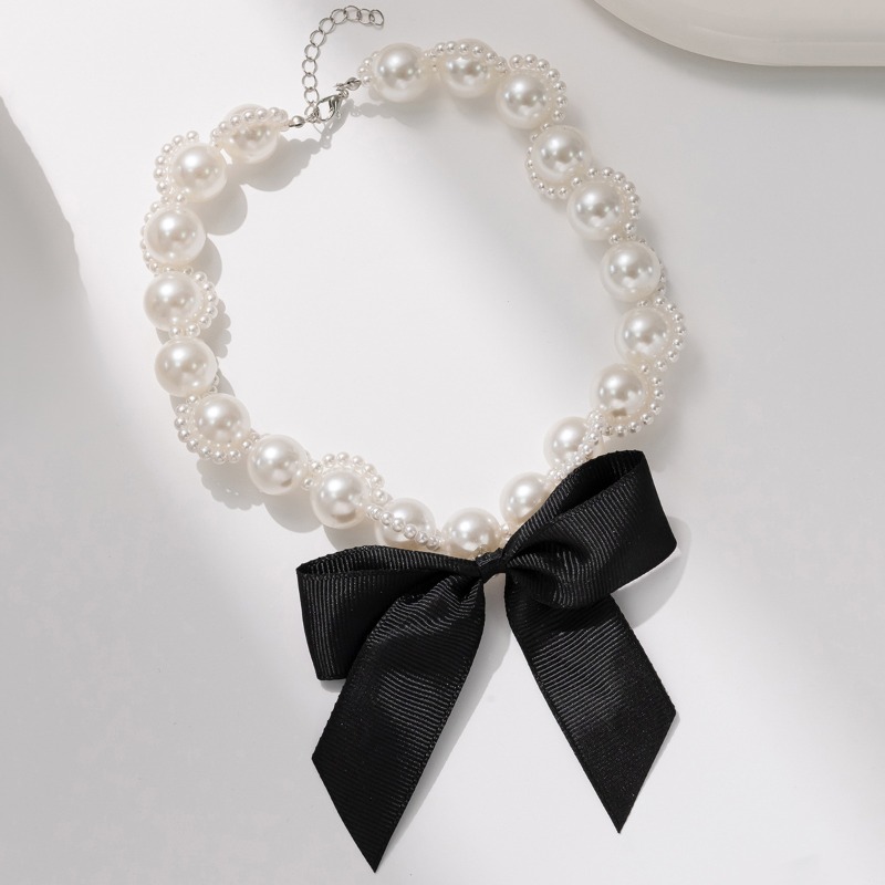 Faux Pearl Ribbon Choker Neckl - đánh giá và giá Pearl Choker Necklace Vintage