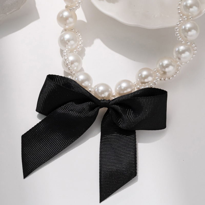 Faux Pearl Ribbon Choker Neckl - đánh giá và giá Pearl Choker Necklace Vintage