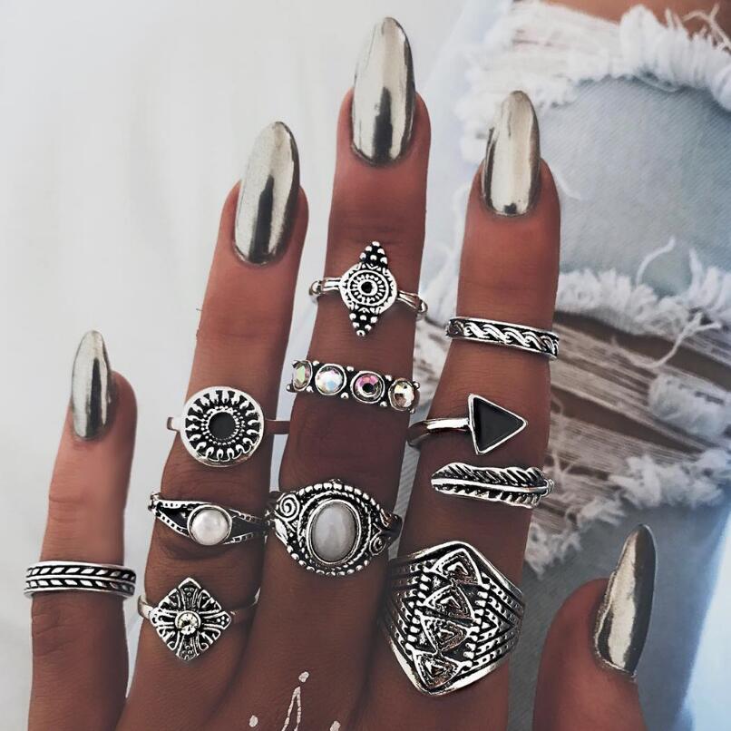 Meyfflin Vintage Knuckle Bộ Nh - đánh giá và giá Vintage Punk Knuckle Rings Set
