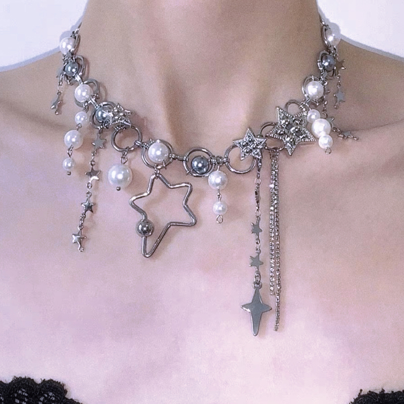 Y2K Jewelry Pearl Splicing Sta - đánh giá và giá Pearl Choker Necklace Vintage