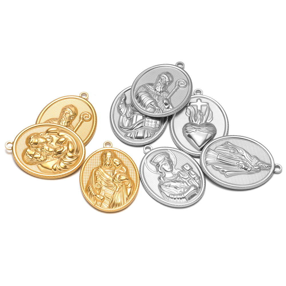 5pcs Stainless Steel Gold Oval - đánh giá và giá Cross Pendant Necklace Gold