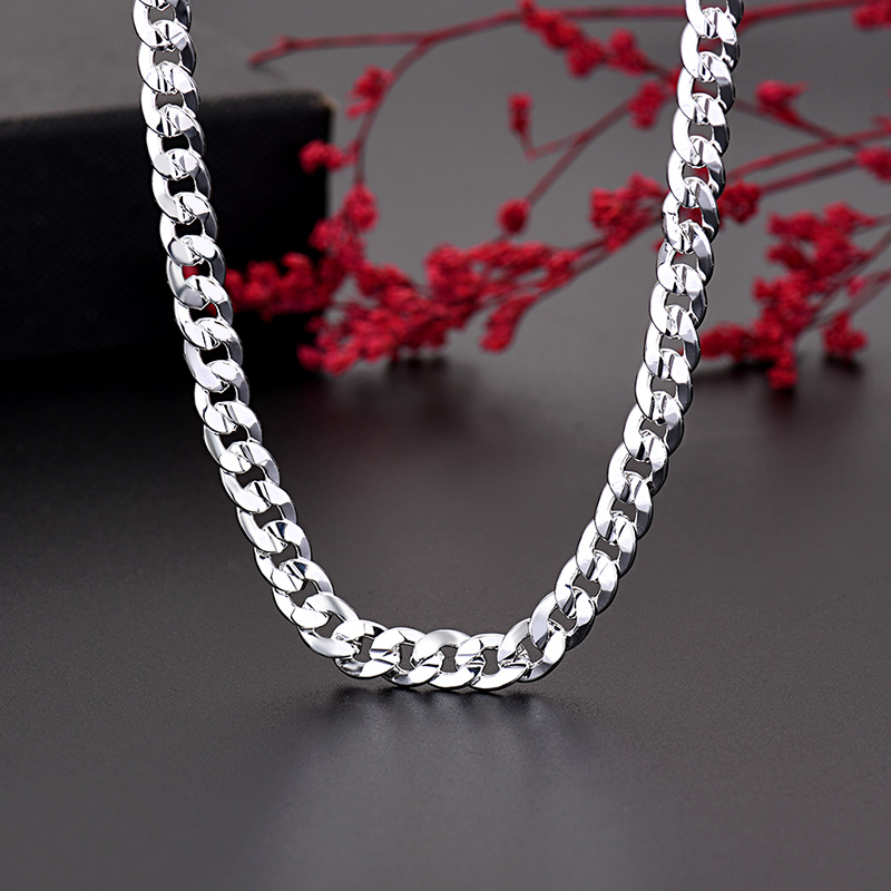 Hot 925 sterling Silver charm  - đánh giá và giá Cuban Link Chain 12Mm