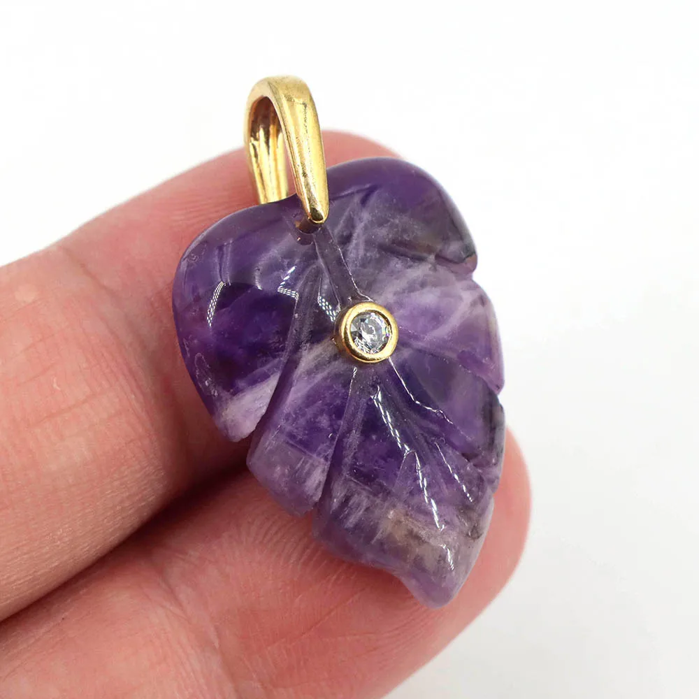Natural Healing Crystal Leaf P - đánh giá và giá Crystal Pendant Necklace Natural Stone