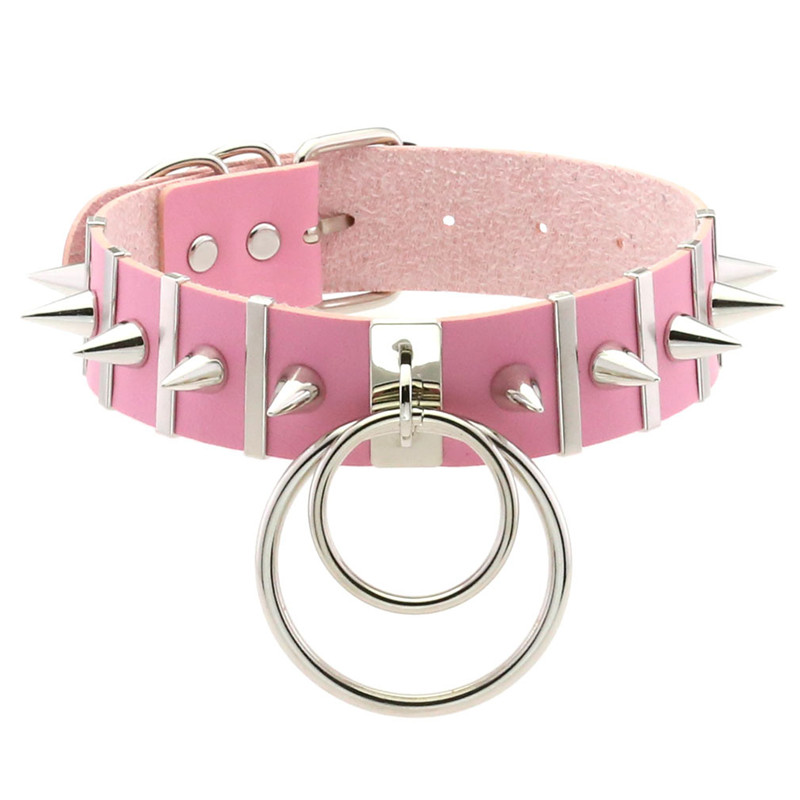 Hồng Mối Ràng Buộc Mũi Nhọn Vò - đánh giá và giá Goth Punk Spike Choker